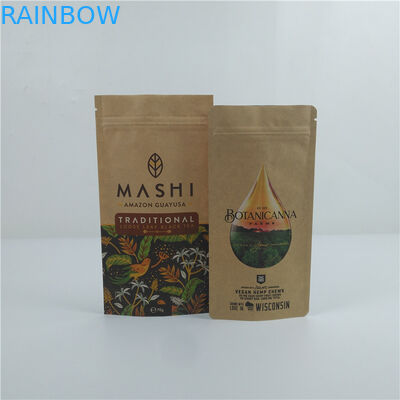 Borsa a misura con cerniera, sigillo termico, carta stampata, cibo biodegradabile.