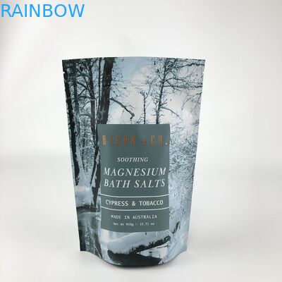 Vari formati di pacchetti di campioni di foglio per sacchi di sale da bagno Mylar all'interno dell'articolo