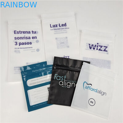 Wholesale Custom Printed Flat Bag Mylar Packaging Dent Aligner per la cura dei denti con cerniera