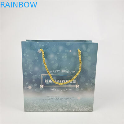 Best seller Logo riciclabile e rispettoso dell'ambiente Borsa di carta stampata Imballaggio Bianco 110 grammi Riutilizzabile