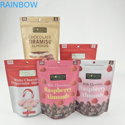 Logo personale personalizzato Zipper Plastica Stand Up Zip Lock Sacchetto di imballaggio confezioni Edibili biscotti