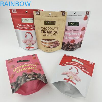 Logo personale personalizzato Zipper Plastica Stand Up Zip Lock Sacchetto di imballaggio confezioni Edibili biscotti