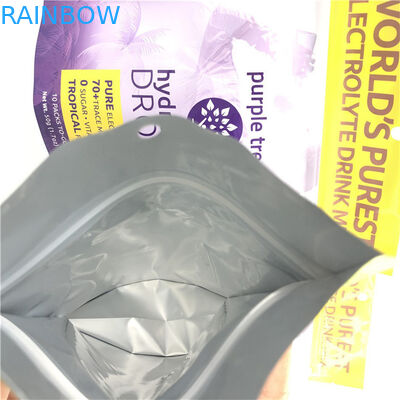 Hot Custom Logo Finitura lucida Dimensioni e design personalizzati Necessità di foglio di alluminio Mylar Doypack