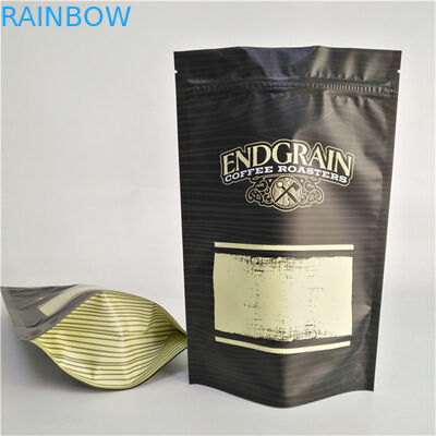 Busta con cerniera richiudibile in plastica per alimenti con logo personalizzato, sigillabile, per caffè, con materiale per uso alimentare e a prova di perdite