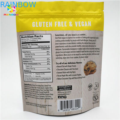 Materiale ecologico e sicuro Sacchetti di imballaggio per snack accettati fino a 10 colori disponibili