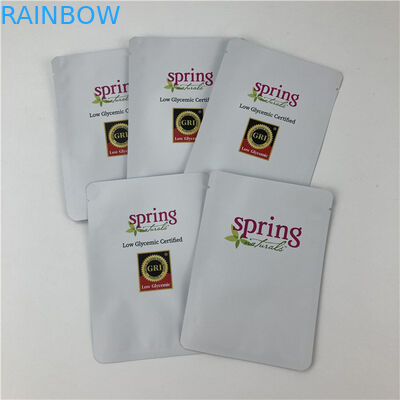 Sacchetto di imballaggio Mylar sigillato a tre lati a prova di perdite con cerniera a misura personalizzata