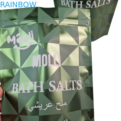 Imballaggio in plastica per lo scrub del corpo Borsa bagno sale naturale baglietti Mylar con cerniera