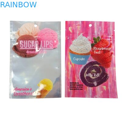 Disegno su misura Chiusura a prova di umidità Chiusura chiusura chiusa trasparente anteriore Foglio di alluminio Retro Sacchetto di plastica Mylar per lo zucchero