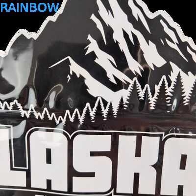 Sacchetto in plastica per confezionamento di biscotti a forma irregolare, con chiusura a zip Mylar da 3,5g e 7g, a prova di odore, soft touch, fustellato