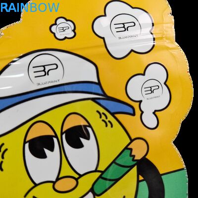 Sacchetto in plastica per confezionamento di biscotti a forma irregolare, con chiusura a zip Mylar da 3,5g e 7g, a prova di odore, soft touch, fustellato