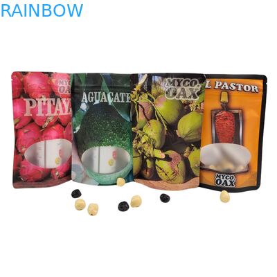 Imballaggio in sacchetto a tre lati sigillo piatto riutilizzabile finestra a ziplock Mylar Folia di alluminio sacchetti di plastica riutilizzabili