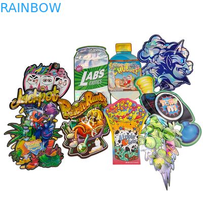 Sacchetti Mylar Doypack Fustellati per Alimenti Cali 3.5g 7g 14g 28g Sugar Cookie Lucidi/Opachi, a Prova di Odore con Chiusura Zip