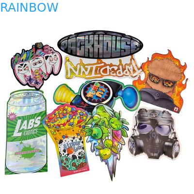 Sacchetti Mylar Doypack Fustellati per Alimenti Cali 3.5g 7g 14g 28g Sugar Cookie Lucidi/Opachi, a Prova di Odore con Chiusura Zip