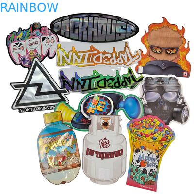 Sacchetti Mylar Doypack Fustellati per Alimenti Cali 3.5g 7g 14g 28g Sugar Cookie Lucidi/Opachi, a Prova di Odore con Chiusura Zip