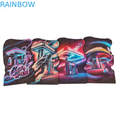 Sacchetti in Mylar fustellati a forma irregolare per biscotti, caramelle gommose, tabacco, sacchetti in plastica PET con cerniera a prova di bambino