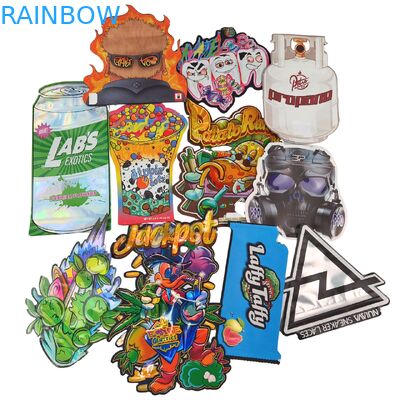 Sacchetti in Mylar con cerniera richiudibile, forma olografica, fustellati, in lamina di alluminio, termosaldabili, fustellati, bustine irregolari per caramelle gommose ai funghi