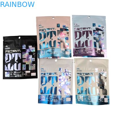 Stampa digitale Holographic 3.5g Cali Packs 4x5 Sachet Irregolare Fogli di alluminio Funghi gommose Imballaggio Die Cut Mylar Sacchetti
