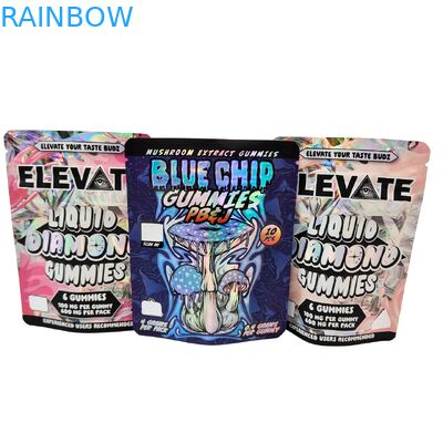 Die Cut Cali 3.5g 7g 14g 28g sacchetti Mylar per gomma da masticare gomma olografica antiodore sacchetti ziplock