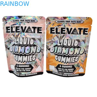 Sacchetti Mylar da 3,5 g per confezionamento di caramelle gommose all'estratto di funghi, Doypack con cerniera, a prova di odore, busta stand-up