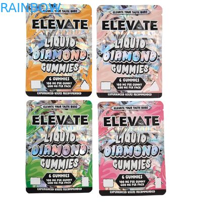 Sacchetti Mylar da 3,5 g per confezionamento di caramelle gommose all'estratto di funghi, Doypack con cerniera, a prova di odore, busta stand-up