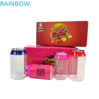 Etichetta personalizzata Bottone di plastica trasparente da 3,5 g e 7 g PET con coperchi di alluminio a vite per zucchero Caramelle biscotti imballaggi alimentari scatole di carta da mostra