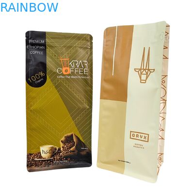 Sacchetto per chicchi di caffè con zip e valvola personalizzato