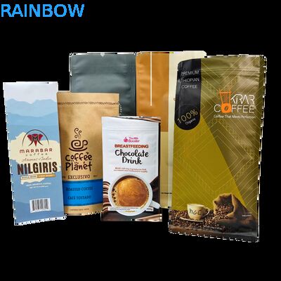 Sacchetto per chicchi di caffè con zip e valvola personalizzato