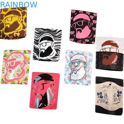 Sigillo termico riutilizzabile 3.5g 1oz sacchetti a cerniera Mylar Stand-up Folietta di alluminio antiodore Cali Food Storage Sacchetti Mylar stampati su misura