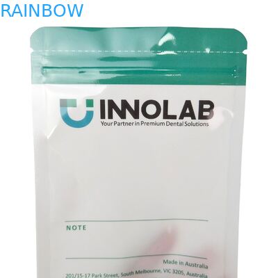 Borsa con cerniera per allineatori dentali con logo personalizzabile, termosaldatura e lato singolo in plastica Mylar trasparente