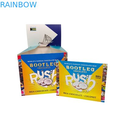 Recyclable Paper Cardboard Display Box for Chocolate Bar Packing Nutrition bar Display Box and Back Seal Bag