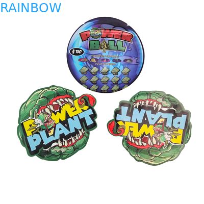 Sacchetti con cerniera in Mylar a forma speciale personalizzata 3,5 g 7 g 14 g, a prova di odore, richiudibili, confezionamento alimentare olografico