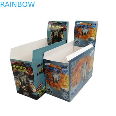 Ingrosso Personalizzato Rhino 100k 150k 200k Capsule Integratori Medicine Confezione 3D con Scatola Espositiva in Cartone