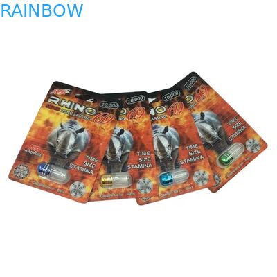 Ingrosso Personalizzato Rhino 100k 150k 200k Capsule Integratori Medicine Confezione 3D con Scatola Espositiva in Cartone