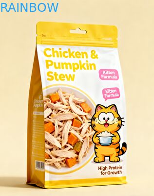 Custom Printed Recyclable Pet Food Pouch with Resealable Ziplock and 50-200microns Thickness