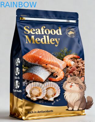 Custom Printed Recyclable Pet Food Pouch with Resealable Ziplock and 50-200microns Thickness