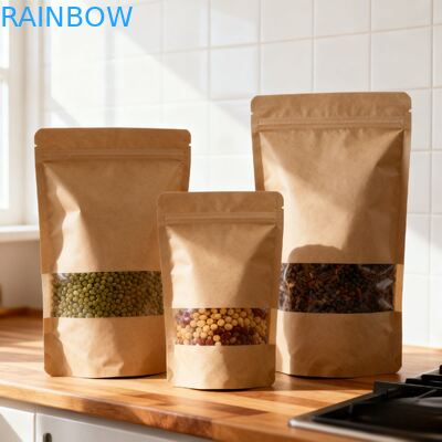 Taschino di carta Kraft a prova di umidità biodegradabile per imballaggi alimentari