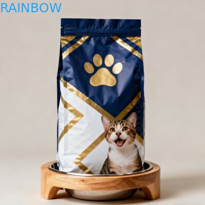 Imballaggio alimentare biodegradabile per animali su misura Sacchetti di Mylar Side Gusset Sacchetto per cani, gatti e animali da compagnia Sacchetto a cerniera con valvola