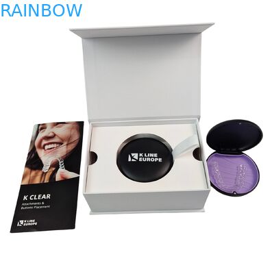 Confezione per apparecchi dentali con logo personalizzato Confezione per apparecchi ortodontici con carta per inserire i denti