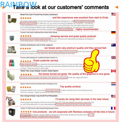 Scatola di carta di dimensioni personalizzate con schermo trasparente e spessore di 350 g per imballaggi alimentari