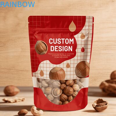 Borsa per imballaggio alimentare in plastica riciclata con stampa digitale personalizzata di alta qualità con termosaldatura e busta stand-up