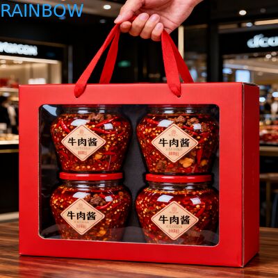 Scatola di carta regalo portatile personalizzata con finestre trasparenti Scatola regalo per feste Caramelle Cookie Donuts Scatola Scatole di carta con manico