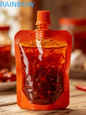 Custodia con beccuccio a tenuta stagna150ml 200ml 300ml Doypack Salsa di peperoncino per uso alimentare Succo di gelatina Borsa per alimenti per bambini Custodia con beccuccio