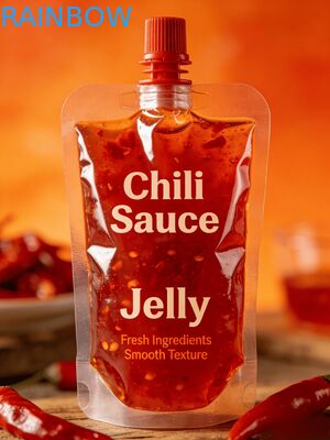 Custodia con beccuccio a tenuta stagna150ml 200ml 300ml Doypack Salsa di peperoncino per uso alimentare Succo di gelatina Borsa per alimenti per bambini Custodia con beccuccio