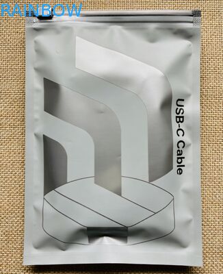 Stampa su misura Sacchetto di imballaggio riciclabile in PVC in plastica opaca ricapribile con sigillo a tre lati