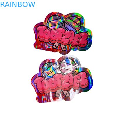 Sacchetti olografici personalizzati in mylar con cerniera richiudibile - A prova di odore, materiale per uso alimentare e design personalizzabile per il confezionamento di snack