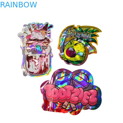 Sacchetti personalizzati stampati a forma speciale di caramelle gommose a forma di fiore all'ingrosso da 3,5 7g con chiusura a prova di bambino e logo