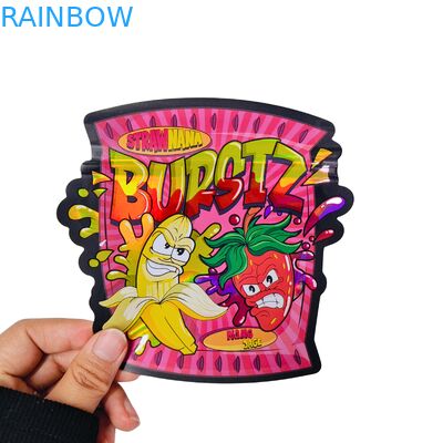 Sacchetti personalizzati stampati a forma speciale di caramelle gommose a forma di fiore all'ingrosso da 3,5 7g con chiusura a prova di bambino e logo