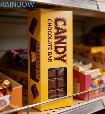 Scatola personalizzata in carta Kraft biodegradabile per uso alimentare con finestra trasparente per il confezionamento di barrette di cioccolato