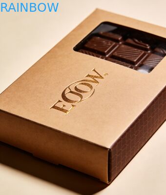 Scatola personalizzata in carta Kraft biodegradabile per uso alimentare con finestra trasparente per il confezionamento di barrette di cioccolato