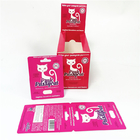Le scatole d'imballaggio di rinoceronte della pillola maschio su ordinazione di potenziamento producono delle bolle sulla scatola di carta delle carte 3d